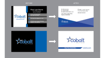 Business Card Redesign Before and After