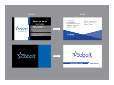 Business Card Redesign Before and After