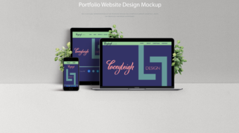 Website mockup for an earlier version of this website
