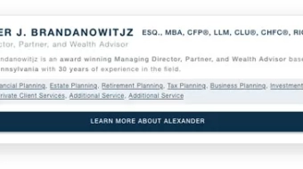 Advisor Directory Listing Design Example